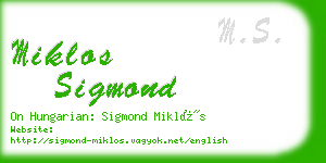 miklos sigmond business card